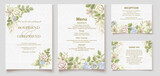 Floral wedding invitation and menu template