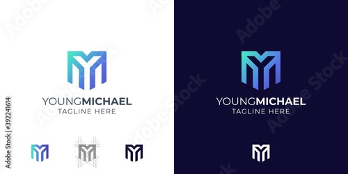 Monogram Letter Y and M logo design inspiration