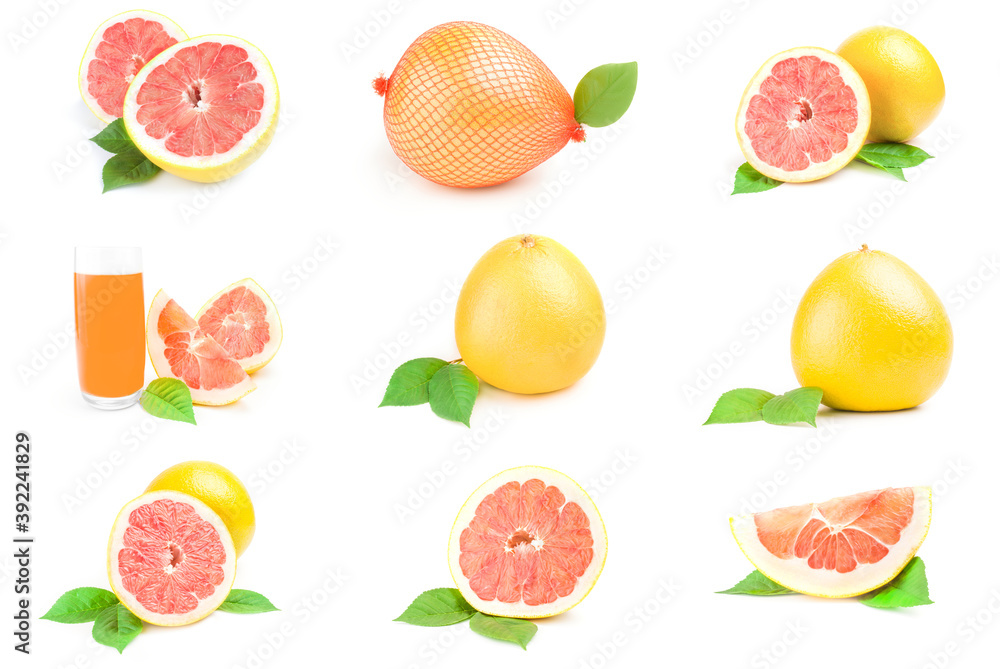 Set of citrus fruit isolated on a white background cutout Set of citrus fruit isolated on a white background cutout