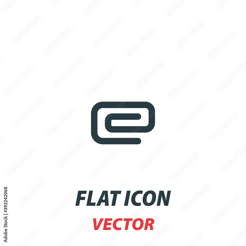 Office paper clip paperclip icon in a flat style. Vector illustration pictogram on white background. Isolated symbol suitable for mobile concept, web apps, infographics, interface and apps design Office paper clip paperclip icon in a flat style. Vector illustration pictogram on white background. Isolated symbol suitable for mobile concept, web apps, infographics, interface and apps design