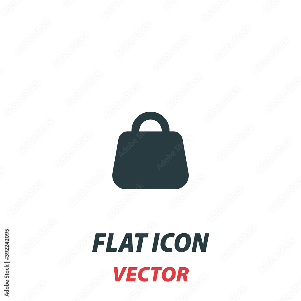 bag icon in a flat style. Vector illustration pictogram on white background. Isolated symbol suitable for mobile concept, web apps, infographics, interface and apps design