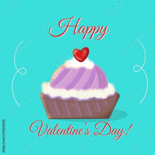 card with cupcake  happy valentine   s postcards 