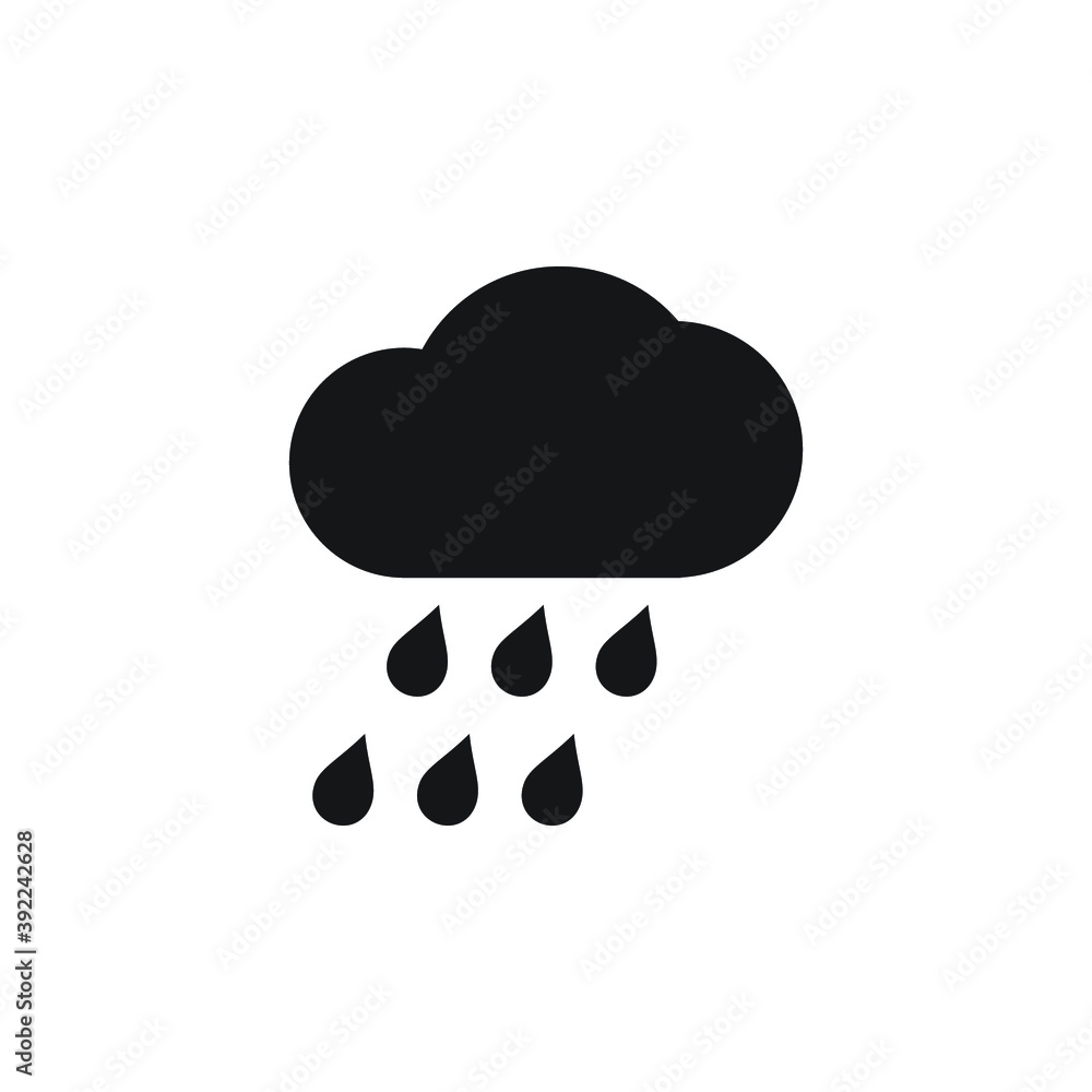 Icon vector graphic of rain, cloud water drop, good for template Icon vector graphic of rain, cloud water drop, good for template