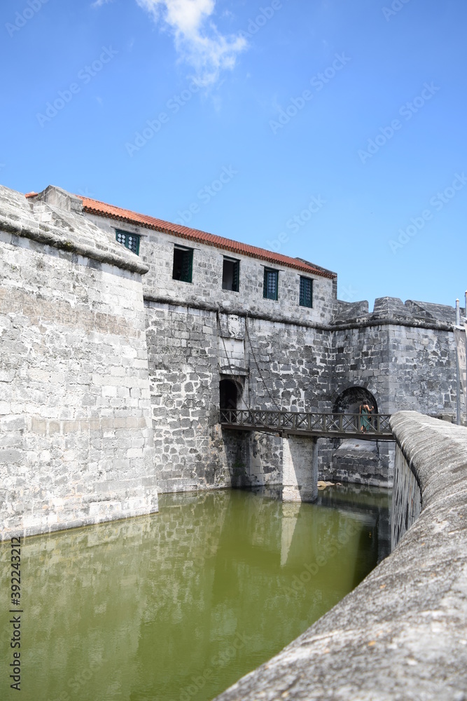 Awesome fortress from old Havana Cuba colonial architecture