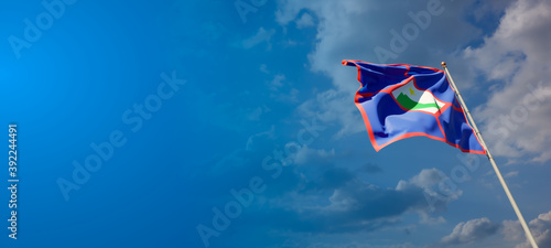 Beautiful national state flag of Sint Eustatius with blank space.