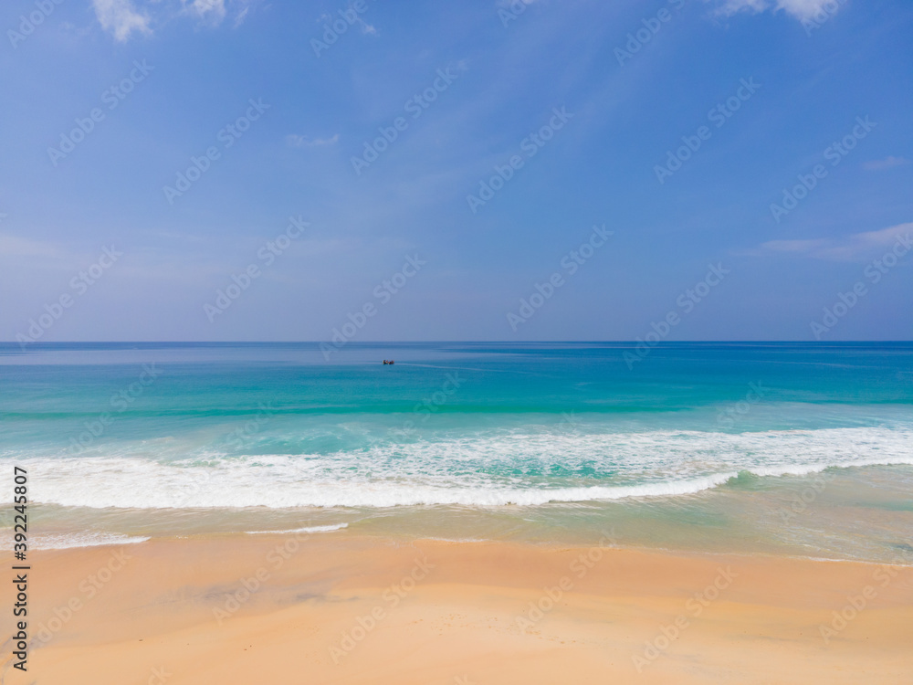 Aerial view beach sea in Phuket Thailand