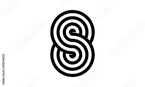 S or 8 letter logo numeric vector