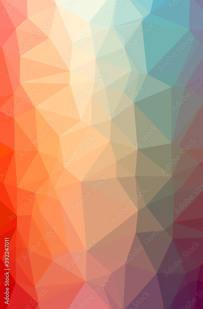 Obraz premium Illustration of abstract Orange, Pink, Red vertical low poly background. Beautiful polygon design pattern.