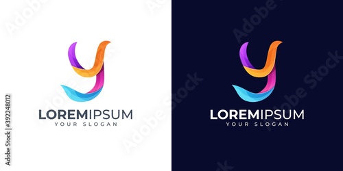 Colorful Letter Y logo design inspiration