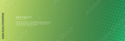 Green abstract background for wide banner with modern pattern material texture