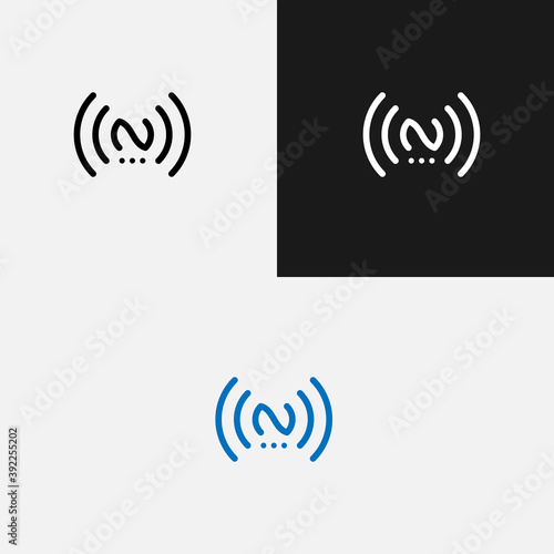 N signal logo design vector sign