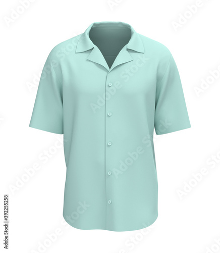 Short sleeve camp shirt mockup. 3d rendering, 3d illustration