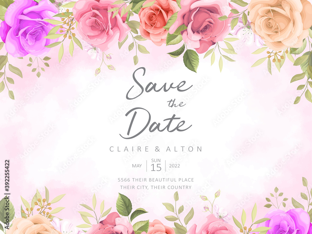 Obraz Floral wedding invitation template