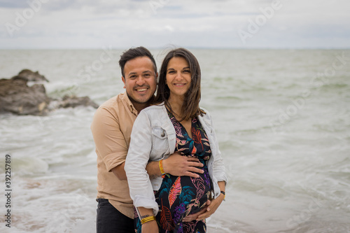 married couple pregnant at sea
