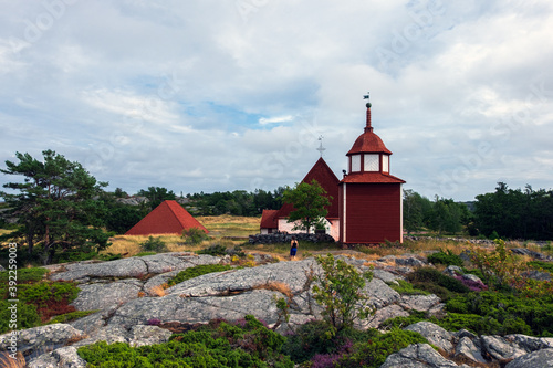 the largest and oldest cemetery on the island of Kokar and St. Anne's Church is built on the remains of the oldest Franciscan Church in Scandinavia. photo