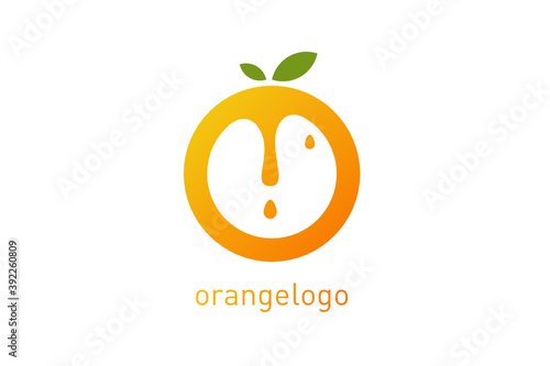 Juicy orange logo design template