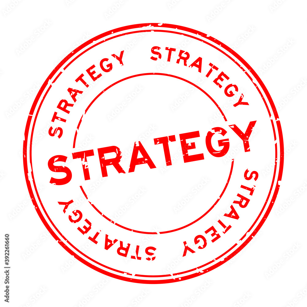 Grunge red strategy word round rubber seal stamp on white background Grunge red strategy word round rubber seal stamp on white background