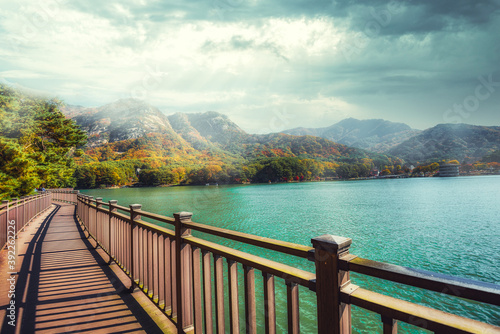 Wallpaper Mural morning in autumn at Sanjeong Lake in Pocheon city Seoul.South Korea. Torontodigital.ca