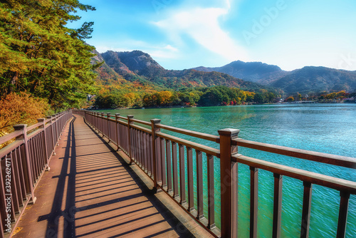 autumn at Sanjeong Lake in Pocheon Seoul.South Korea.