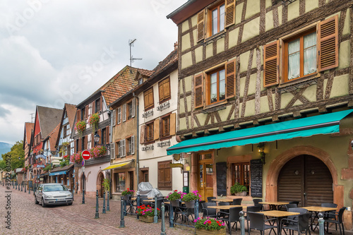 Street in Kaysersberg  Alsace  France