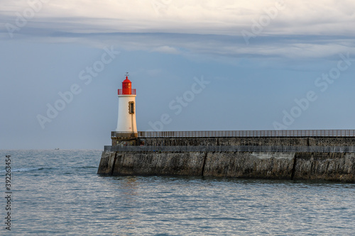 Lighthouse of grande jetee in les Sables d'Olonne in France. photo