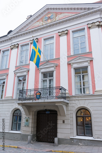 Swedish Embassy building on Pikk street in Tallinn Old town photo