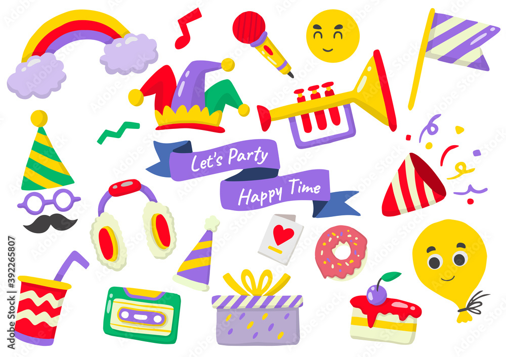 Party label Vector Logo for banner Party label Vector Logo for banner