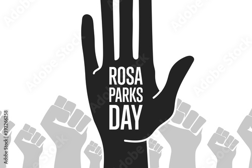 Rosa Parks Day. Holiday concept. Template for background, banner, card, poster with text inscription. Vector EPS10 illustration.