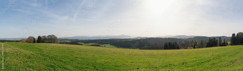 Panorama view in summer in Allgäu, Germany