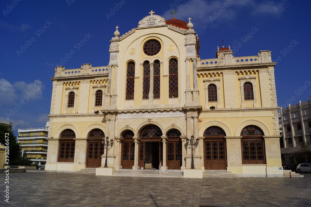 Heraklion, Crete (Greece): facade of the Agios Minas Orthodox Cathedral