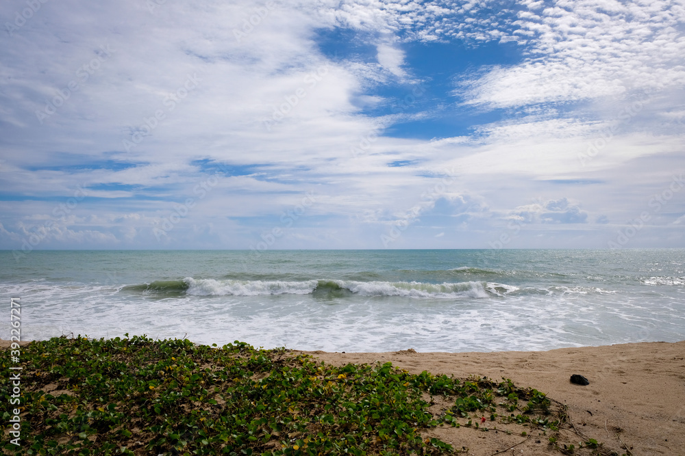 Khao lak beach at Phang Nga Province, Thailand. Nang Thong Beach is hightlight of sea and sand for tourist. There are beautiful rocks sparsely, soft white sand.