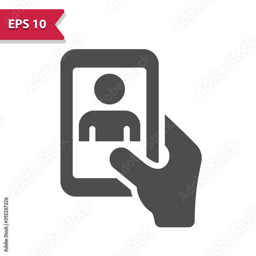 Hand Holding Smartphone - Video Call Icon