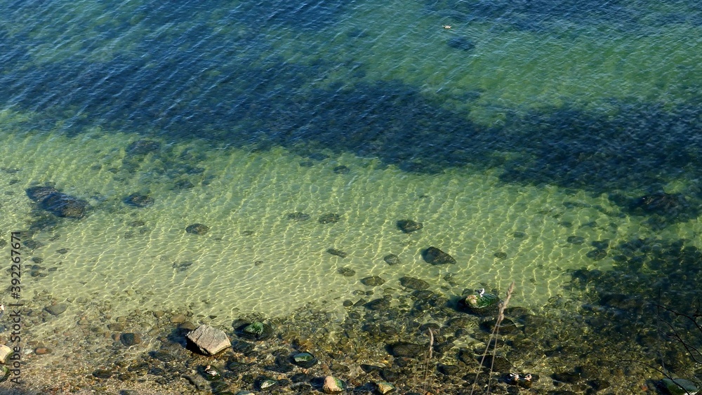 Crystal Clear Baltic Sea Water Seen from a Cliff