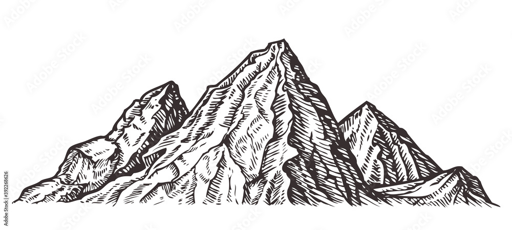 Mountain landscape. Nature sketch vector illustration Mountain landscape. Nature sketch vector illustration