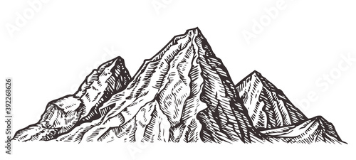 Mountain landscape. Nature sketch vector illustration