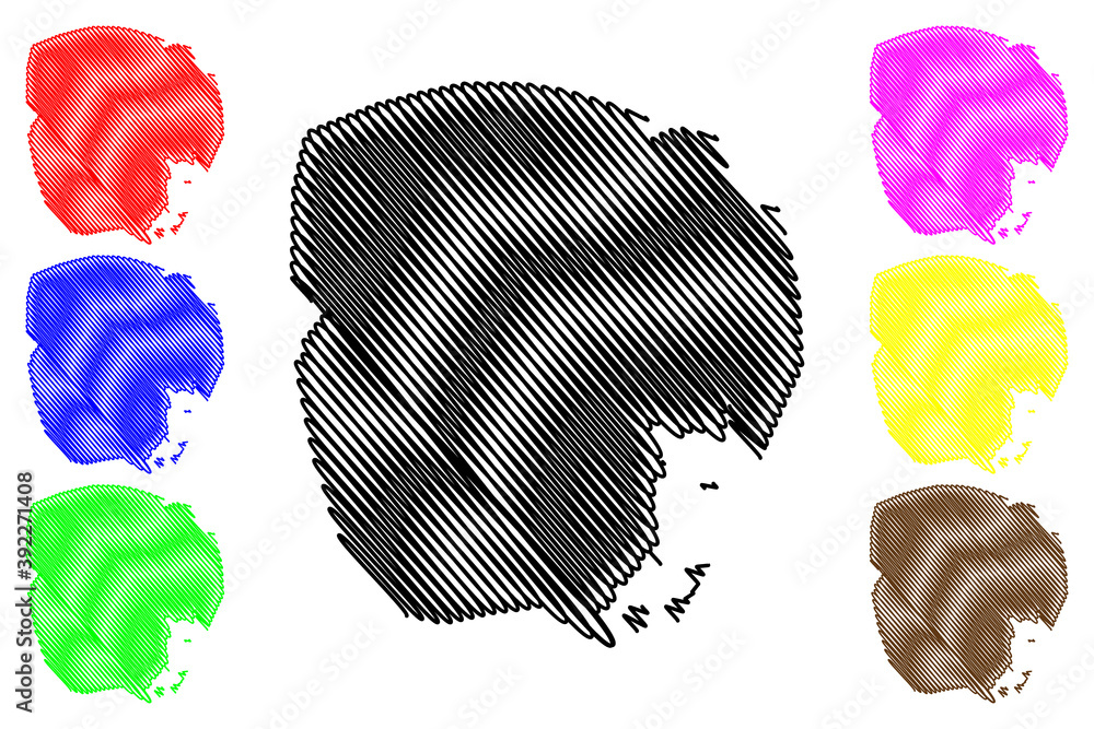 Kampala City (Republic of Uganda) map vector illustration, scribble ...