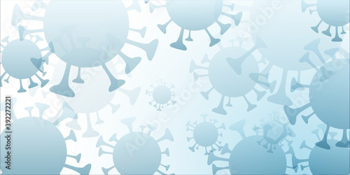 Covid 19 science illustration - coronavirus sars cov 2 - blue design banner