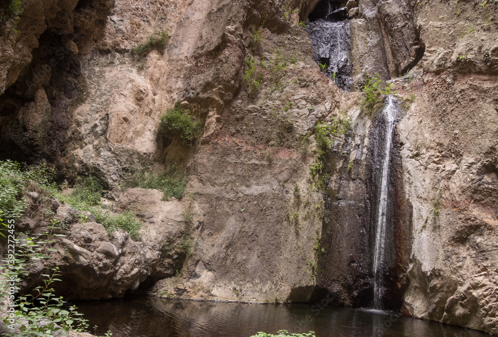 Impressive waterfall at Berranco del inferior, Adeje, Teneriffe, Spain
