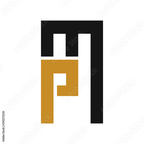 Initial letter mp or pm logo vector design templates