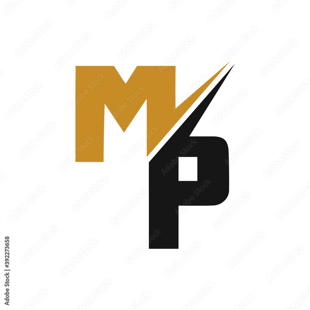 Initial letter mp or pm vector design template