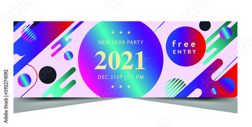 Spanduk Tahun Baru 2021. Desain sampul minimal. Templat untuk selebaran Natal, kartu ucapan, brosur. Vektor.