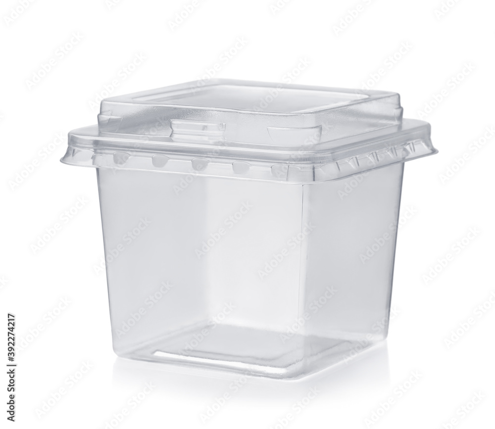 Empty plastic disposable transparent food box Empty plastic disposable transparent food box