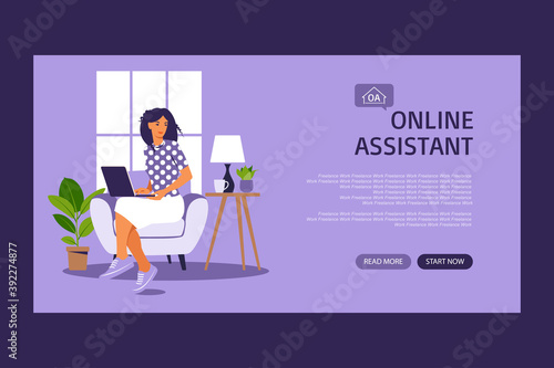 Customer support concept design, Operator doing live feedback, hotline operator advises client, Suitable for web landing page, mobile app, ui, banner template. Vector Illustration. Flat.