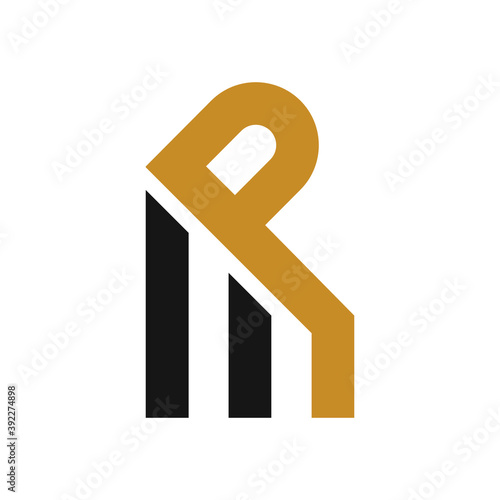 initial letter mp or pm logo vector design