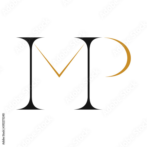 initial letter mp or pm logo vector design