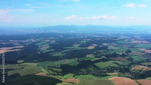 Aerial view of Slovakia landscape in Presov area photo