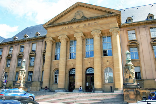 Ville de Sarreguemines, Palais de Justice en centre ville, département de la Moselle, France
