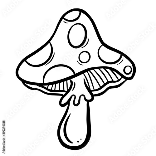 Fun Cartoon Mushroom Toadstool Character Vector Illustration