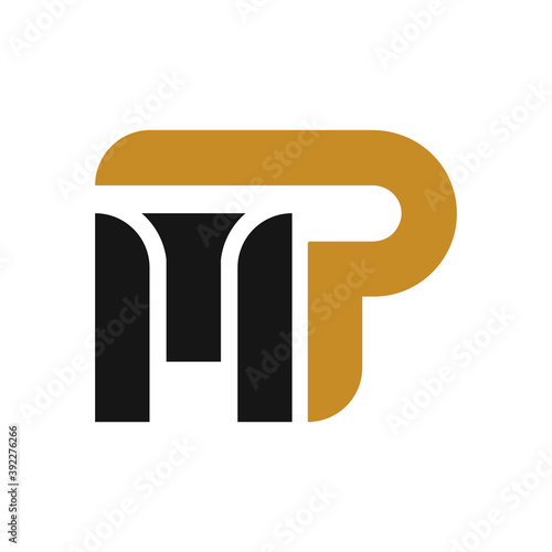 Initial letter mp or pm logo design template