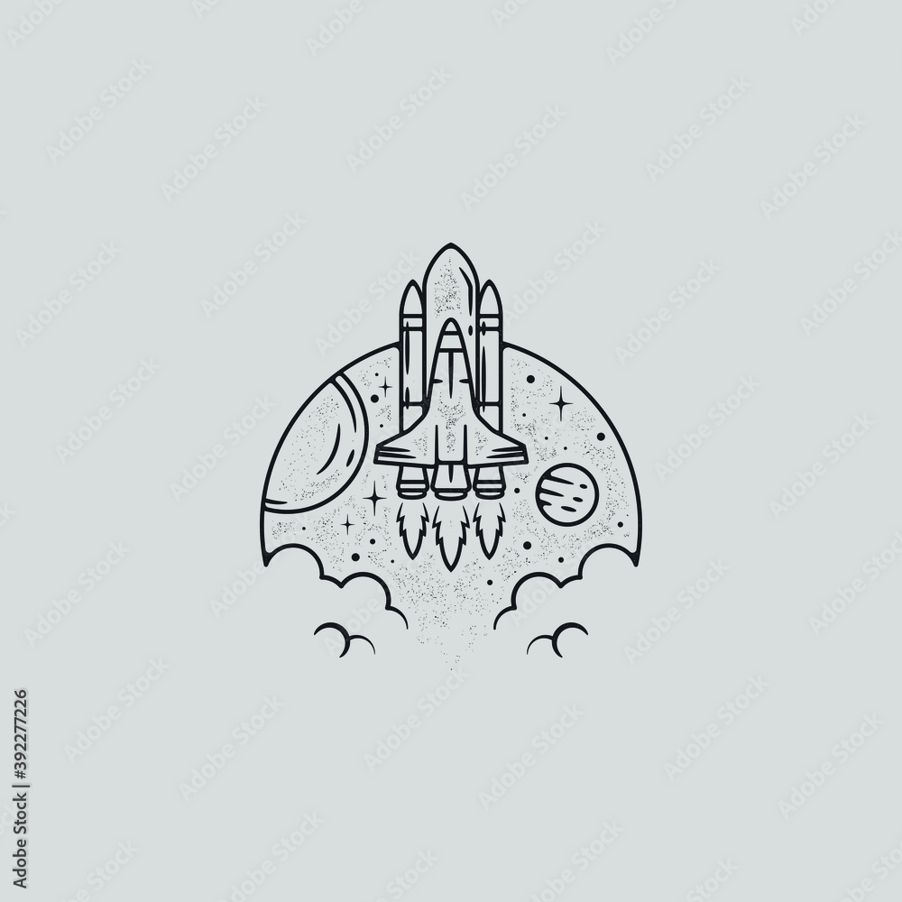 Rocket Spaceship flying vector illustration Rocket Spaceship flying vector illustration